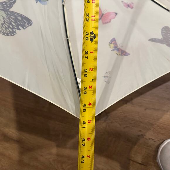 Vintage WWF WORLD WILDLIFE FUND Charity 41” Umbrella BUTTERFLIES Wooden Handle - Picture 4 of 4